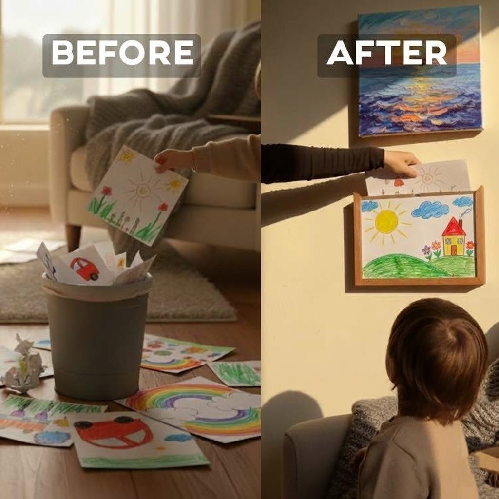 Children's Art Frame with Storage for Artwork and Craft Projects
