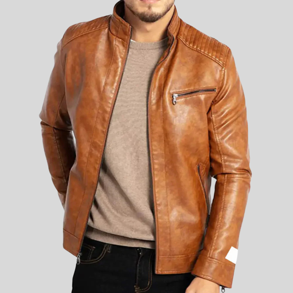 Classic men's jacket in biker style - Janis