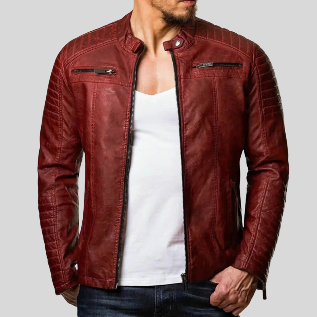 Classic men's jacket in biker style - Janis