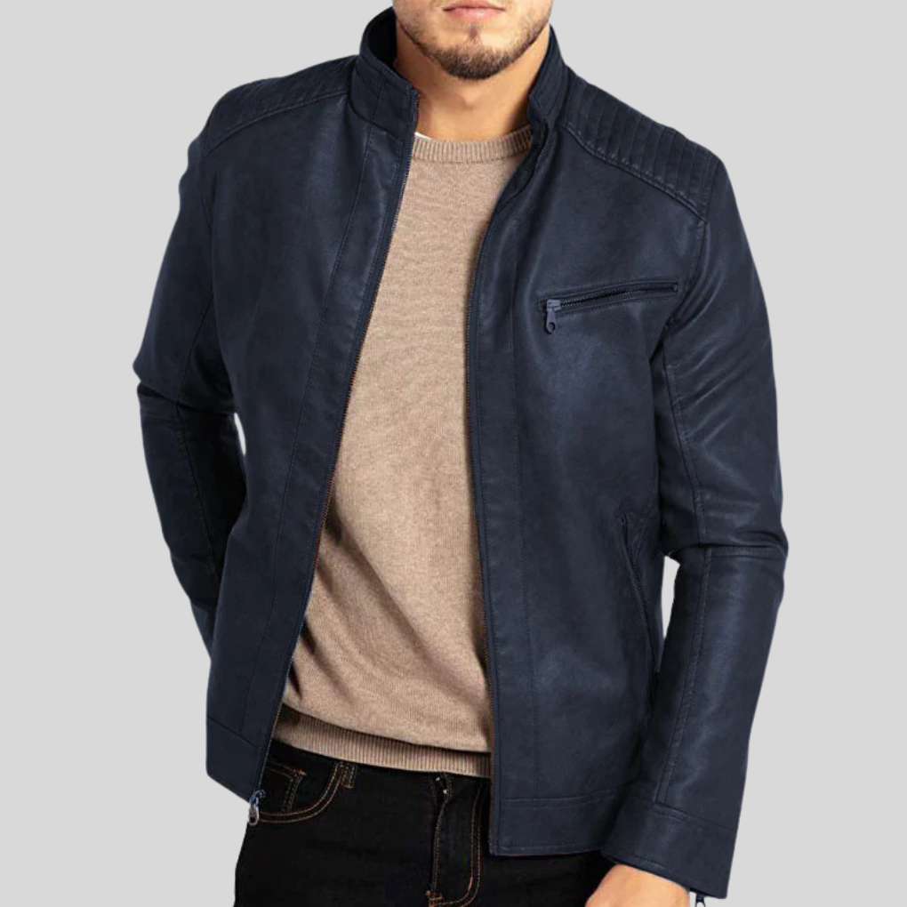 Classic men's jacket in biker style - Janis