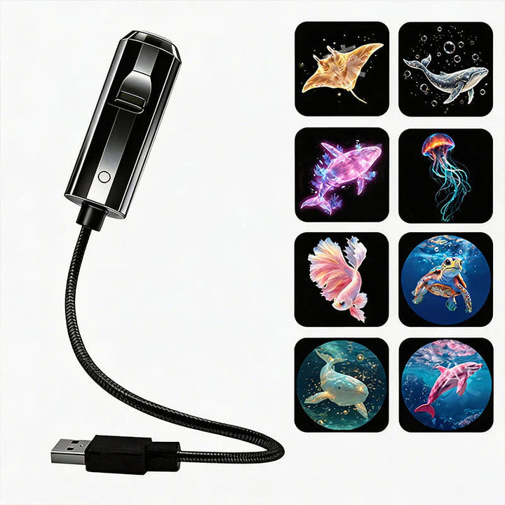 Star Projector Night Light with 10 Interchangeable Slides, USB Powered