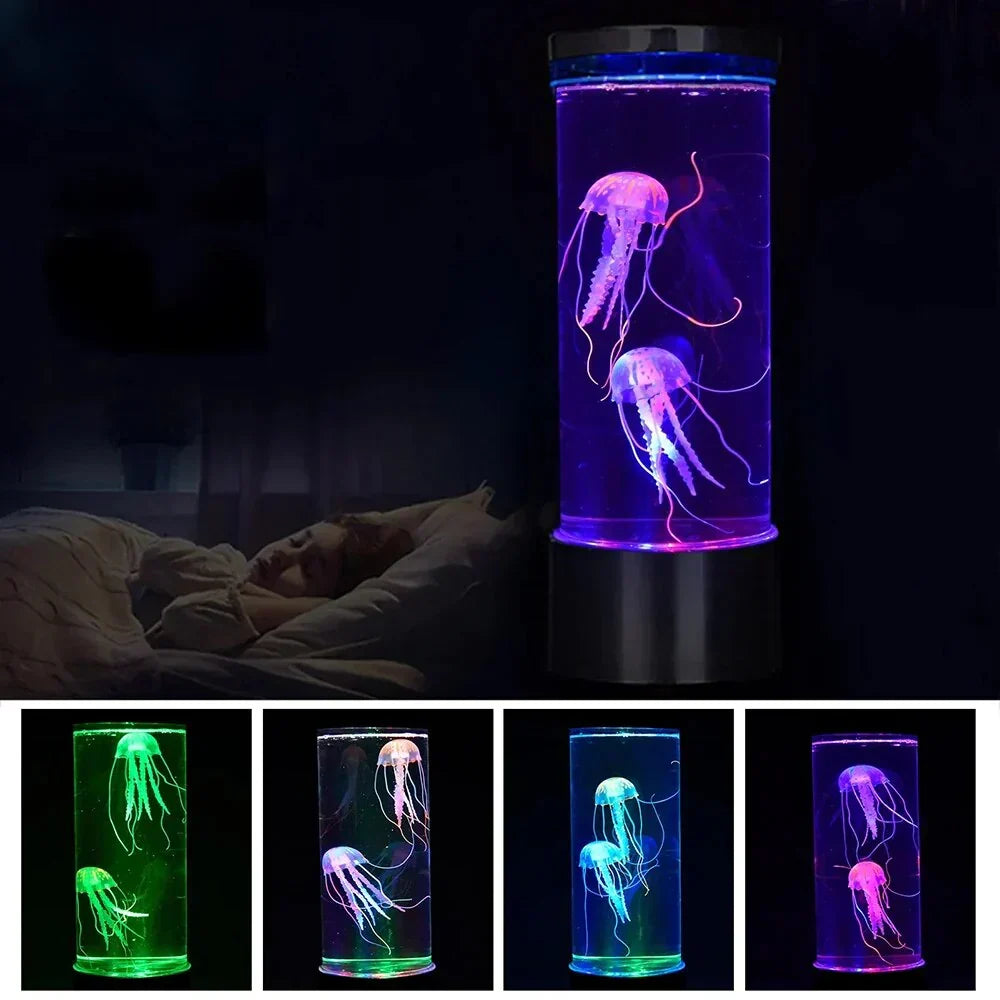 Cylindrical LED Jellyfish Lamp - Jellyglow
