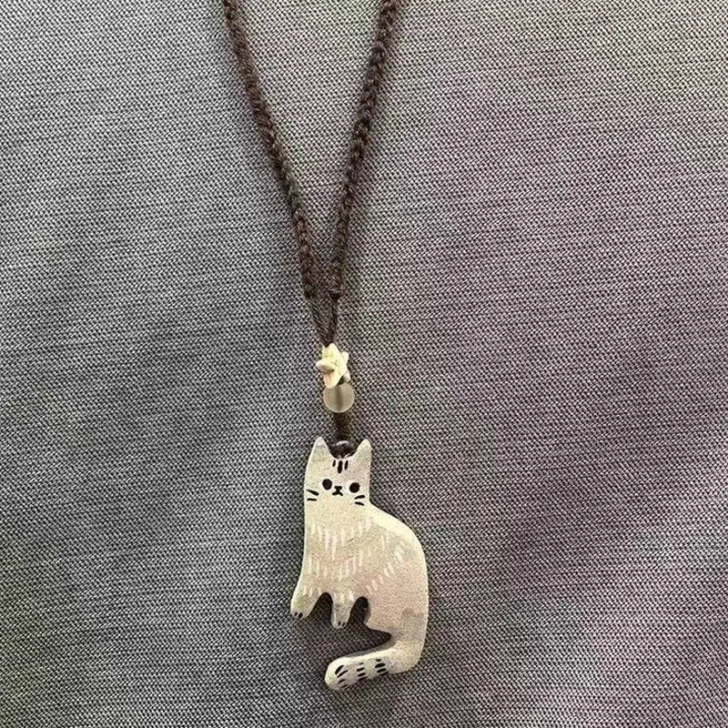 Vintage Cat Star Pendant Necklace