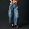 Women's casual wide-leg jeans – comfortable stretch denim, casual trousers for everyday wear
