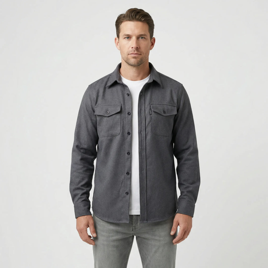 Long-Sleeved Overshirt with Chest Pockets - Pablo