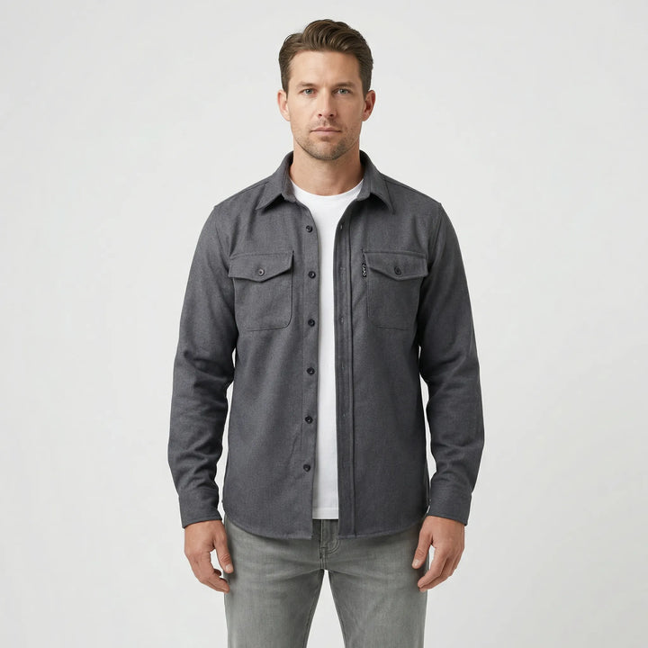 Long-Sleeved Overshirt with Chest Pockets - Pablo