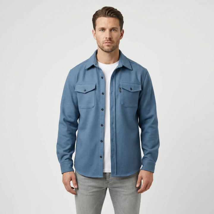 Long-Sleeved Overshirt with Chest Pockets - Pablo