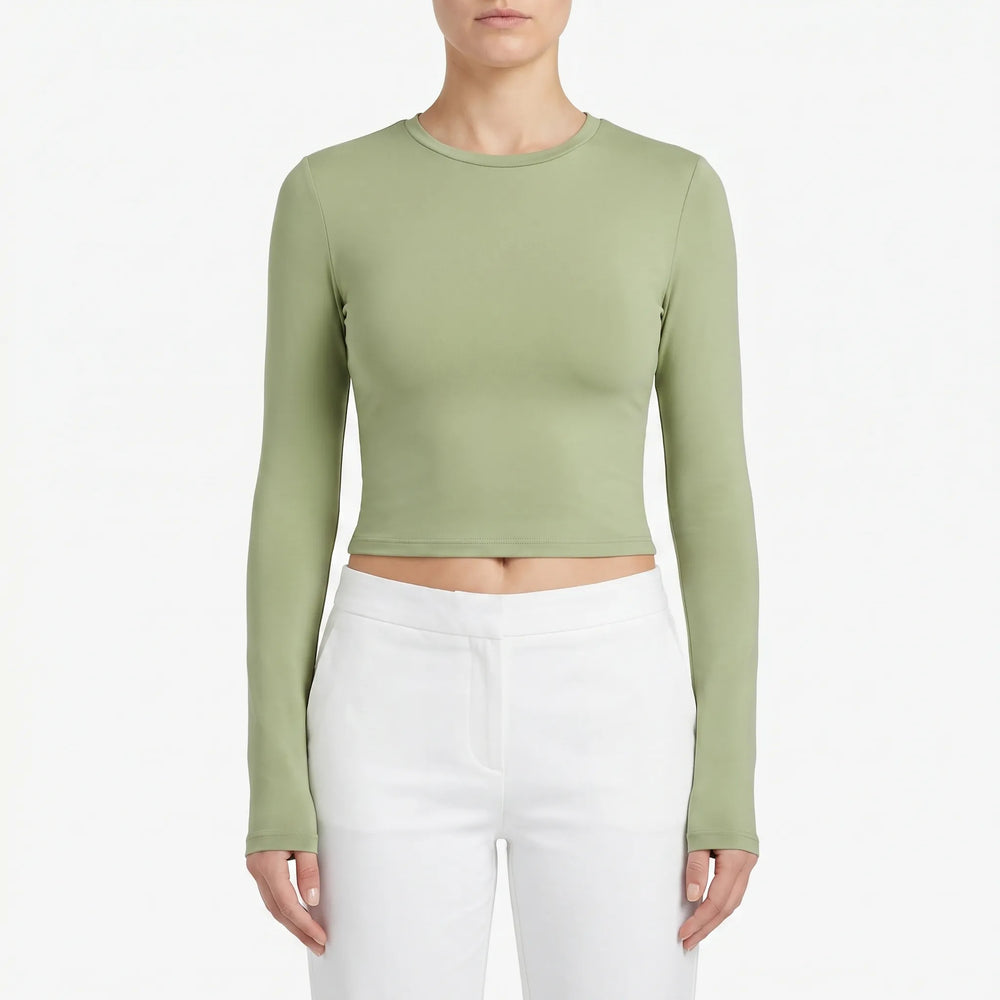 Lyssia - Long Sleeve Crop Top