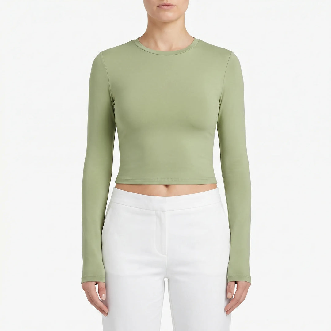 Lyssia - Long Sleeve Crop Top