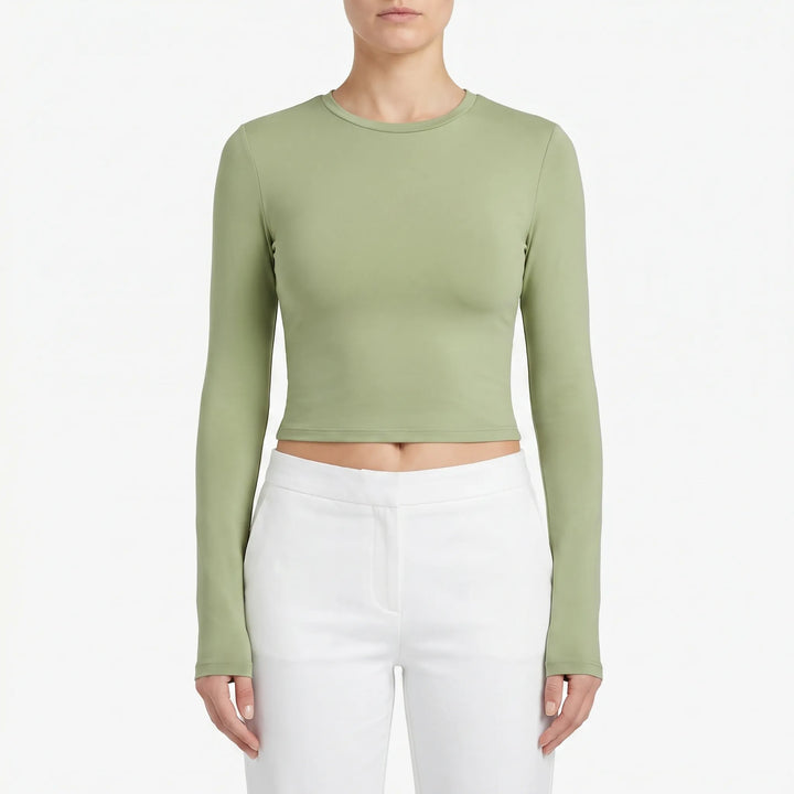 Lyssia - Long Sleeve Crop Top