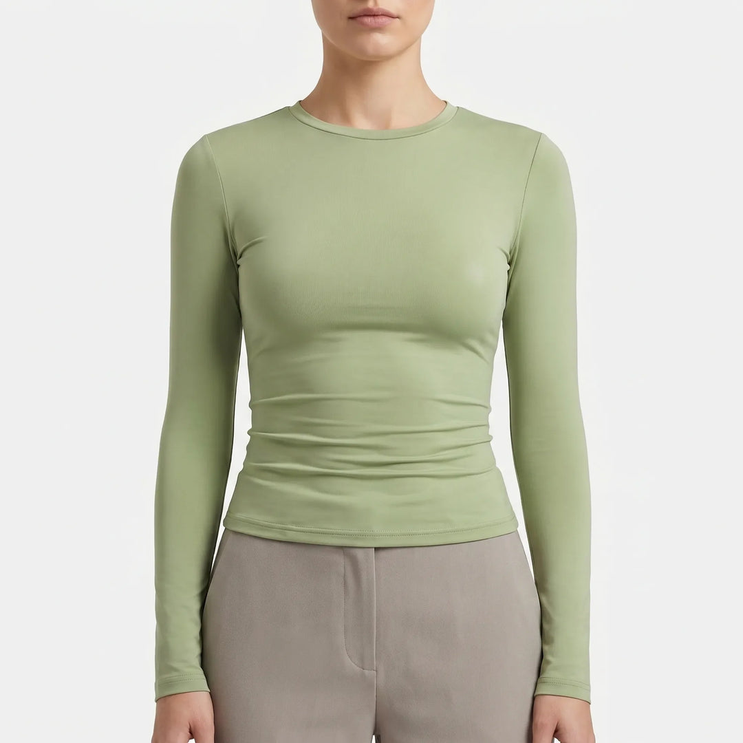Lyssia - Long Sleeve Crop Top