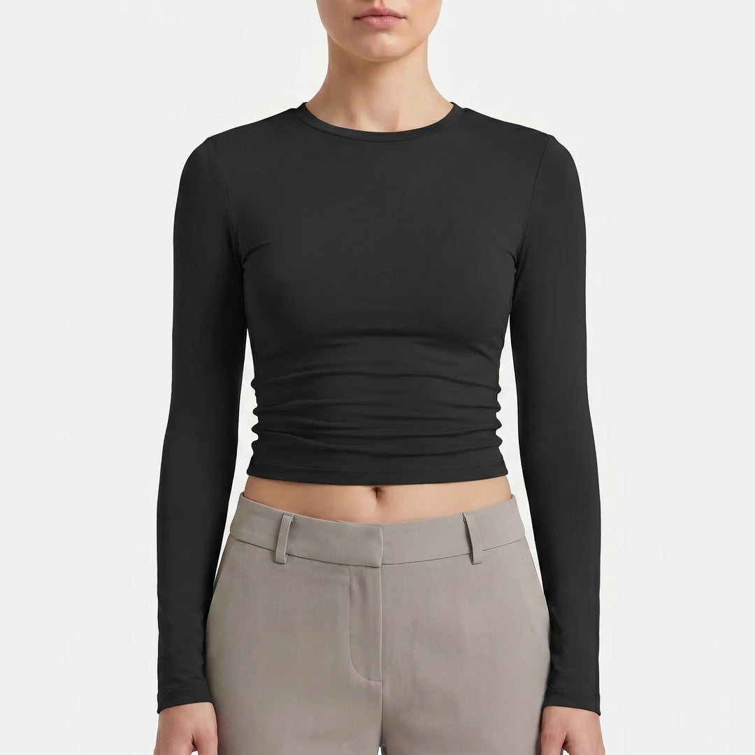Lyssia - Long Sleeve Crop Top