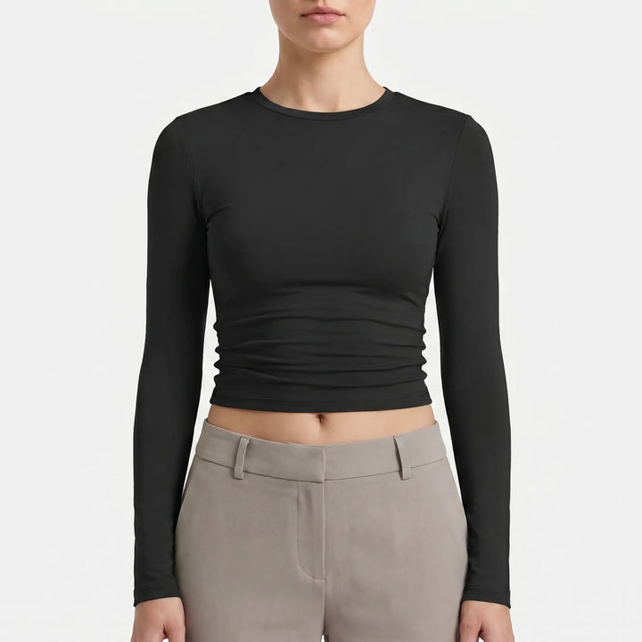 Lyssia - Long Sleeve Crop Top