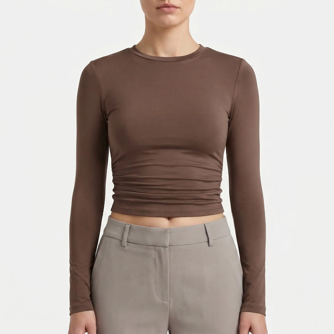 Lyssia - Long Sleeve Crop Top