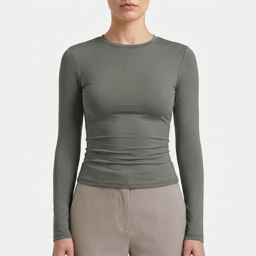 Lyssia - Long Sleeve Crop Top