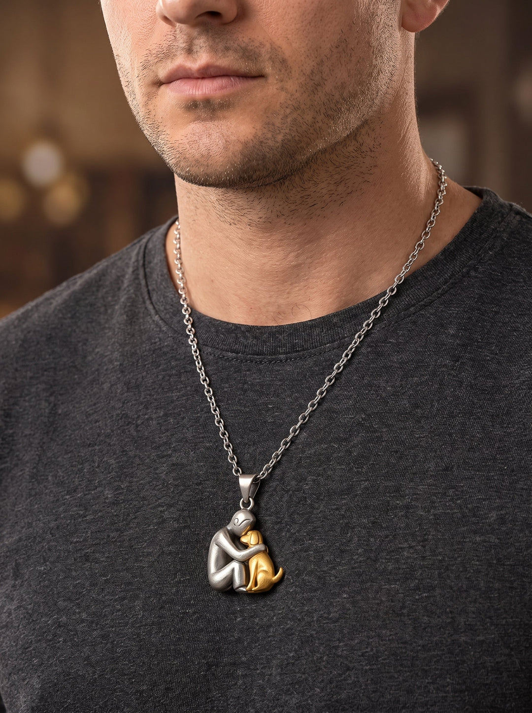 Elegant Pet Silhouette Pendant Necklace with Adjustable Chain