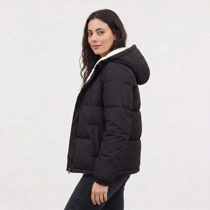 Women's Winter Coat with Hood and Fleece Lining