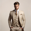 Men's Breathable Three-Piece Wedding Suit – Tailored Spring Formal Wear