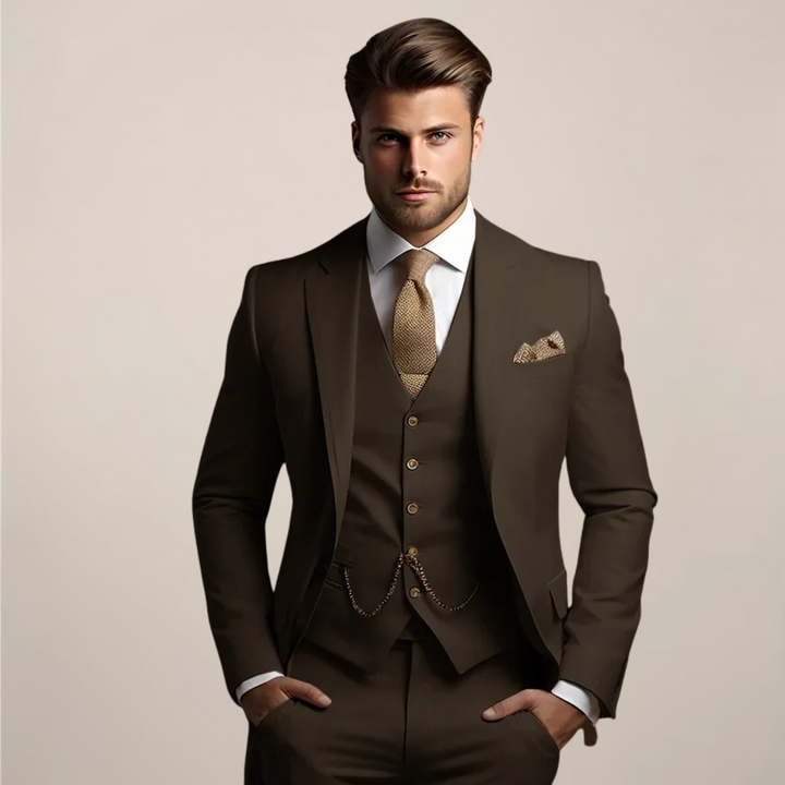 Men's Breathable Three-Piece Wedding Suit – Tailored Spring Formal Wear