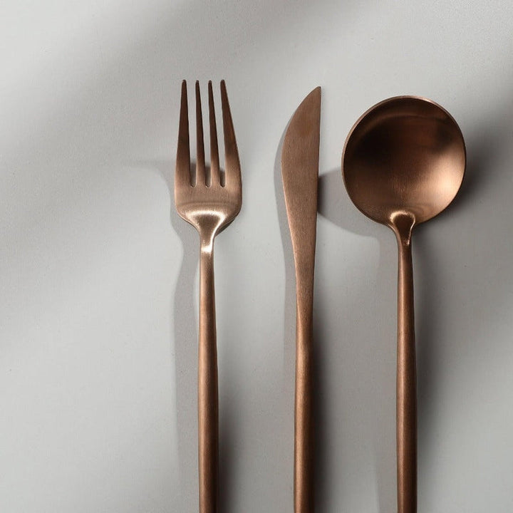 Luxe Stainless Steel Cutlery Set – Gold Design | 24 Pieces / 48 Pieces