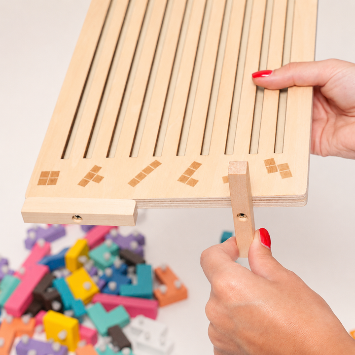 Montessori Wooden Tetris Stacking Puzzle – Educational Toy