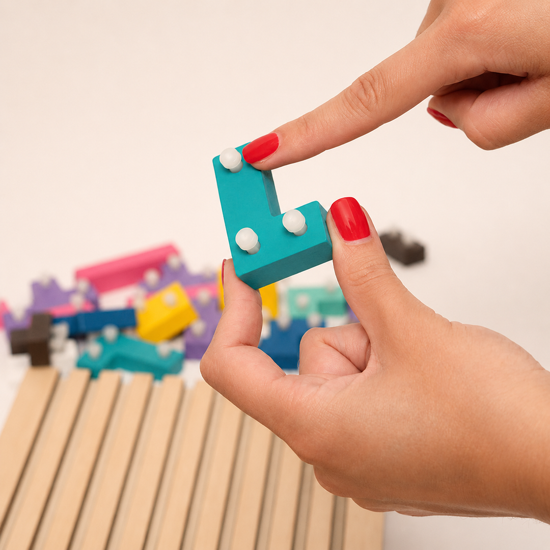 Montessori Wooden Tetris Stacking Puzzle – Educational Toy