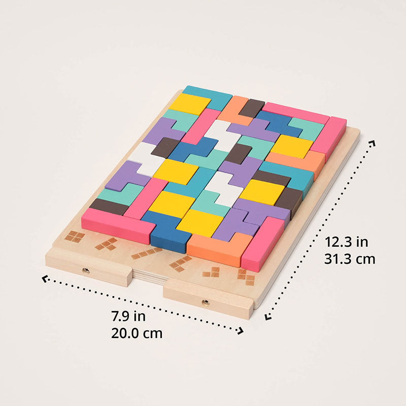 Montessori Wooden Tetris Stacking Puzzle – Educational Toy