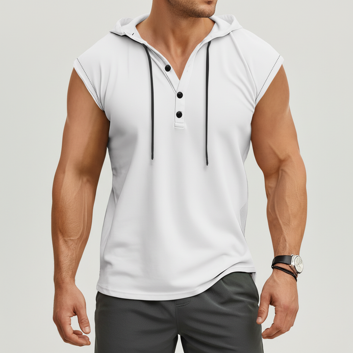 Sleeveless Henley Tank Top - AeroVibe