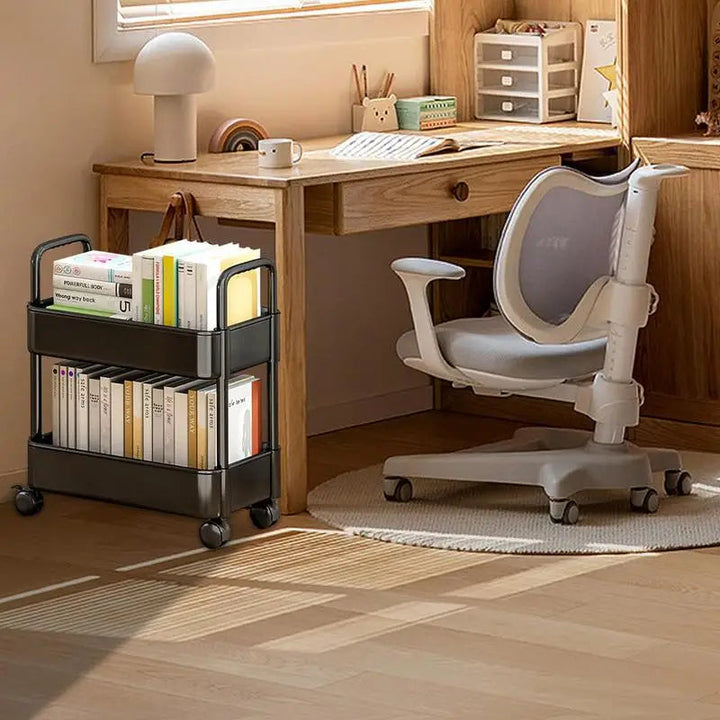 BookRacer – Mobile Book Trolley with 2 Shelves