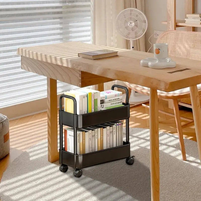 BookRacer – Mobile Book Trolley with 2 Shelves
