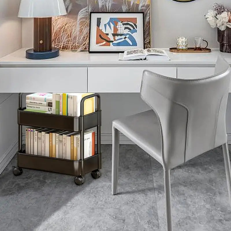 BookRacer – Mobile Book Trolley with 2 Shelves