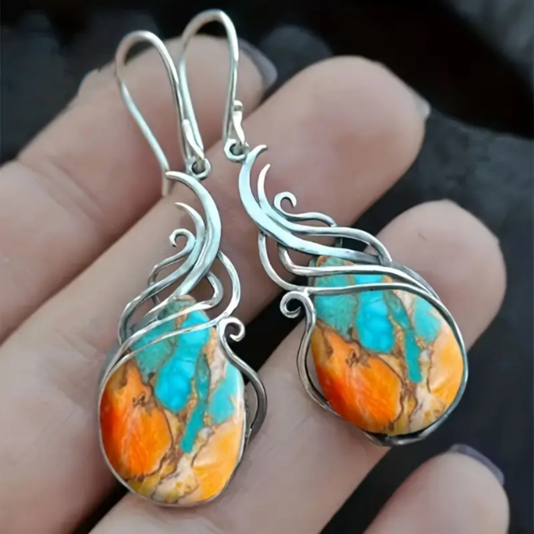 Elegant drop earrings with gemstones