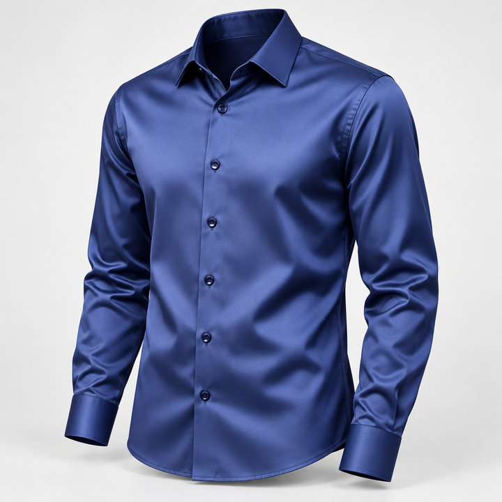 Men's Slim Fit Shirt – Satin Look with Stretch
