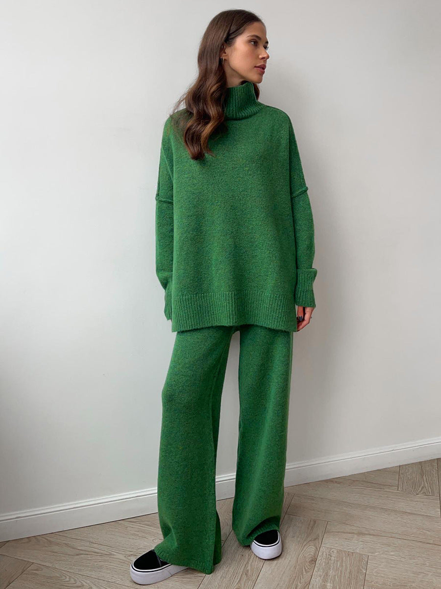 Women's Knitted Roll-Neck Jumper Set