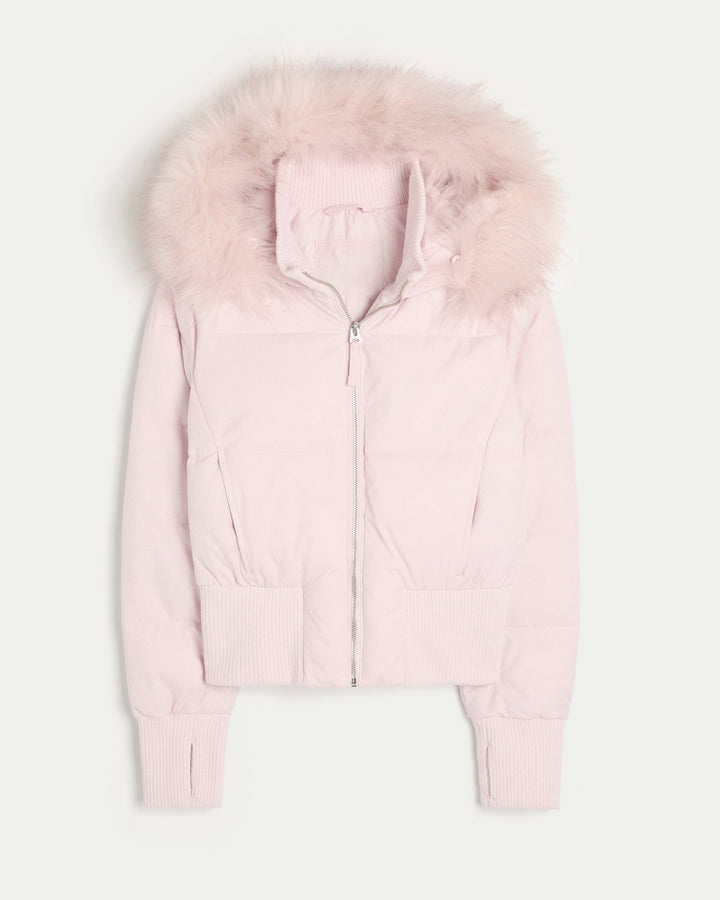 Women's Quilted Short Coat – Detachable Hood, Warm and Suitable for Winter