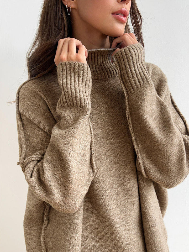 Women's Knitted Roll-Neck Jumper Set