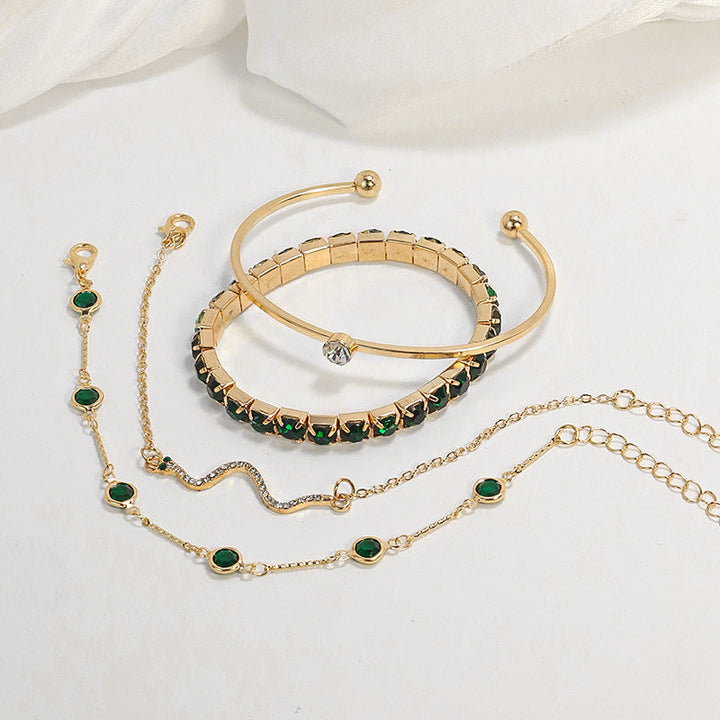 Elegant gold bracelet set with refined details