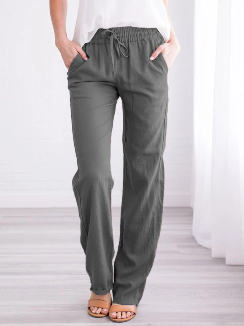 Airy Cotton-Linen Trousers for Women