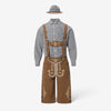 Bavarian men's costume set with lederhosen and shirt