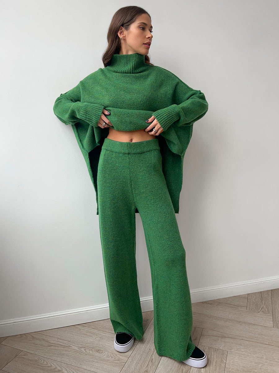 Women's Knitted Roll-Neck Jumper Set