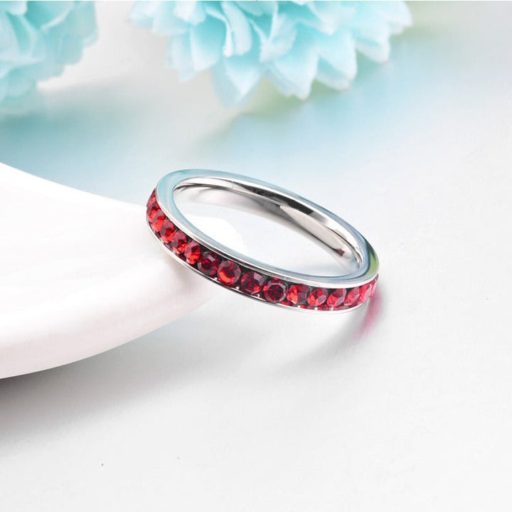 Endless white gold ring with subtle cubic zirconia details