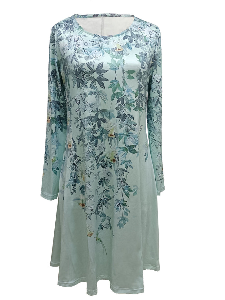 Feminine A‑Line Floral Pattern Dress