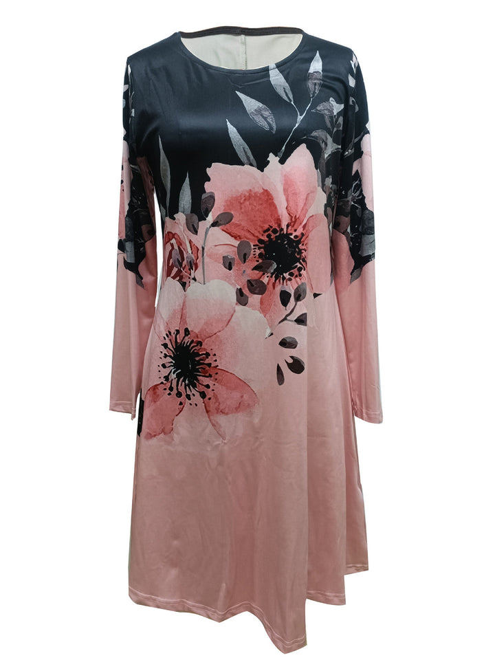 Feminine A‑Line Floral Pattern Dress