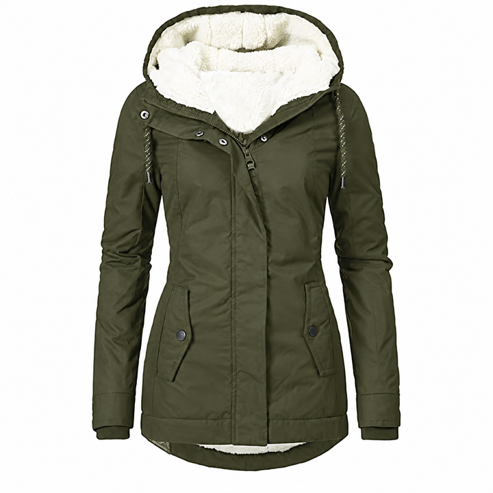 Women's Long Waterproof Winter Coat – Hooded, Warm Lining, Casual for Cold Weather