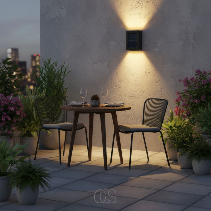Cordless Outdoor Solar Wall Light with Sensor, IP65 Waterproof