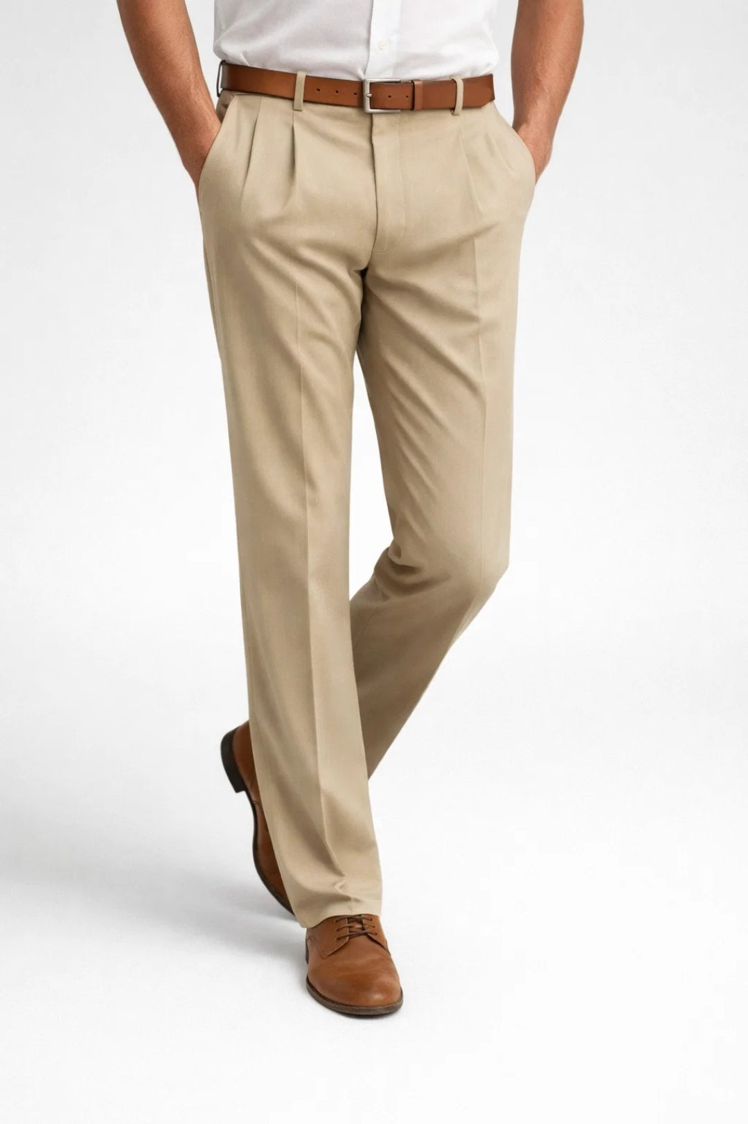 Men's Trousers Classic Cut with Pleats High Waist