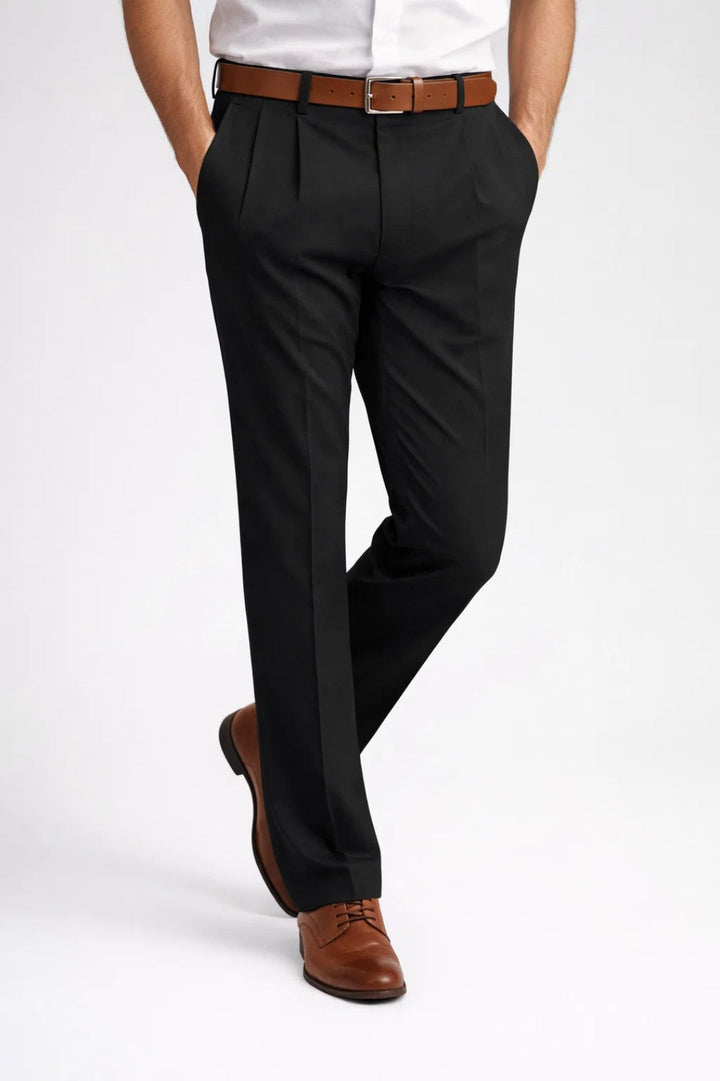 Men's Trousers Classic Cut with Pleats High Waist