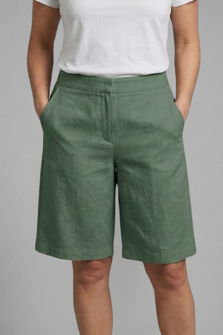 Women's High-Waisted Summer Shorts with Fitted Waist, Relaxed Everyday Fit