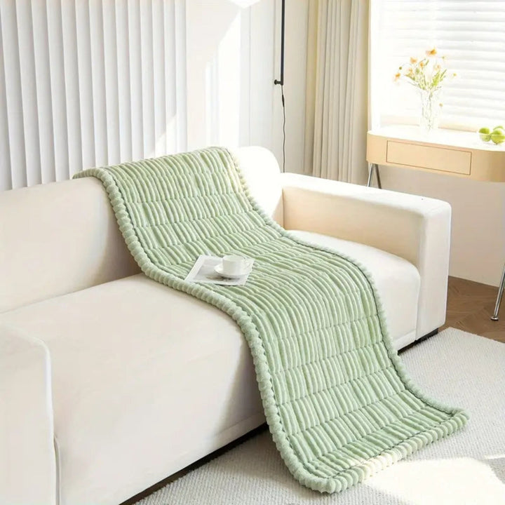 Plush Sofa Cover with Elegant Pleated Edges