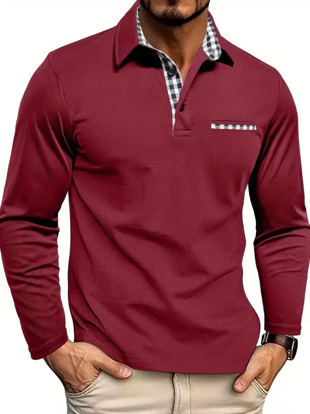 Men's Long-Sleeve Polo Shirt | Smart-Casual Comfort Fit